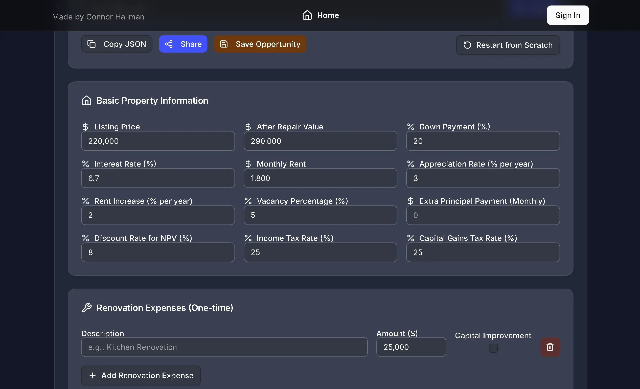 Real Estate Calculator